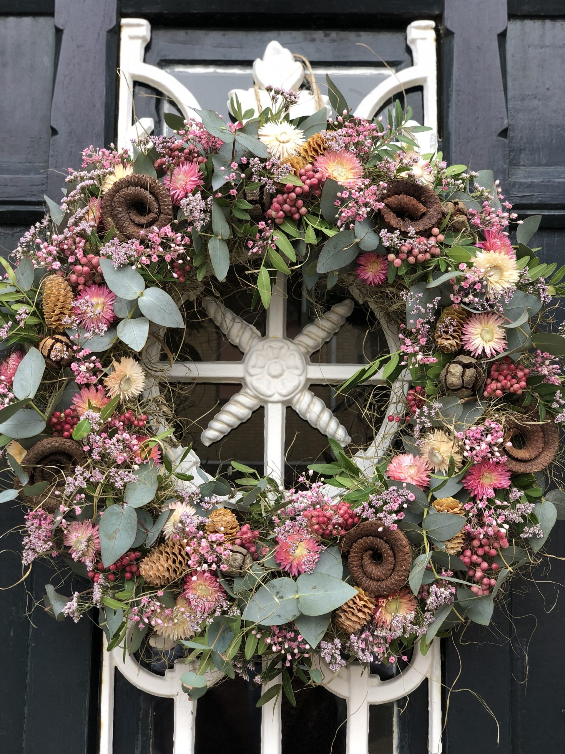 Veerkransen voor voordeur - bloemenvakantiebord, buitenkrans